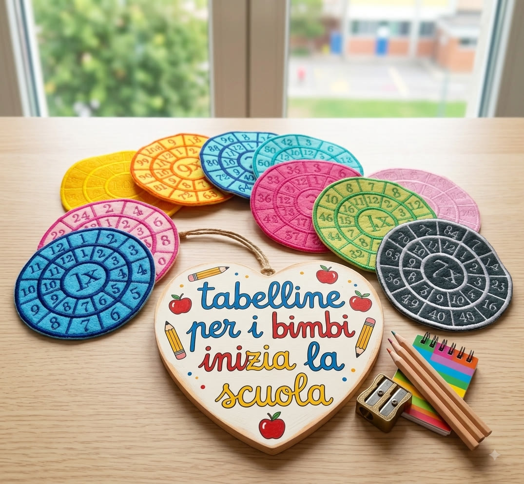 Tabelline da ricamare per la scuola